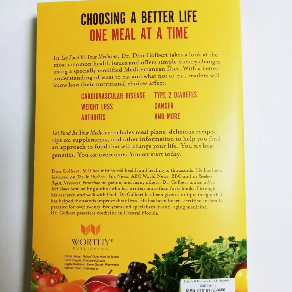 Let Food Be Your Medicine Recipe Cookbook Nutrition Diet Health Book Don Colbert
